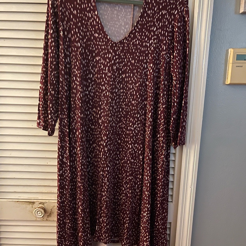 Chic Long Sleeve Burgundy Dress